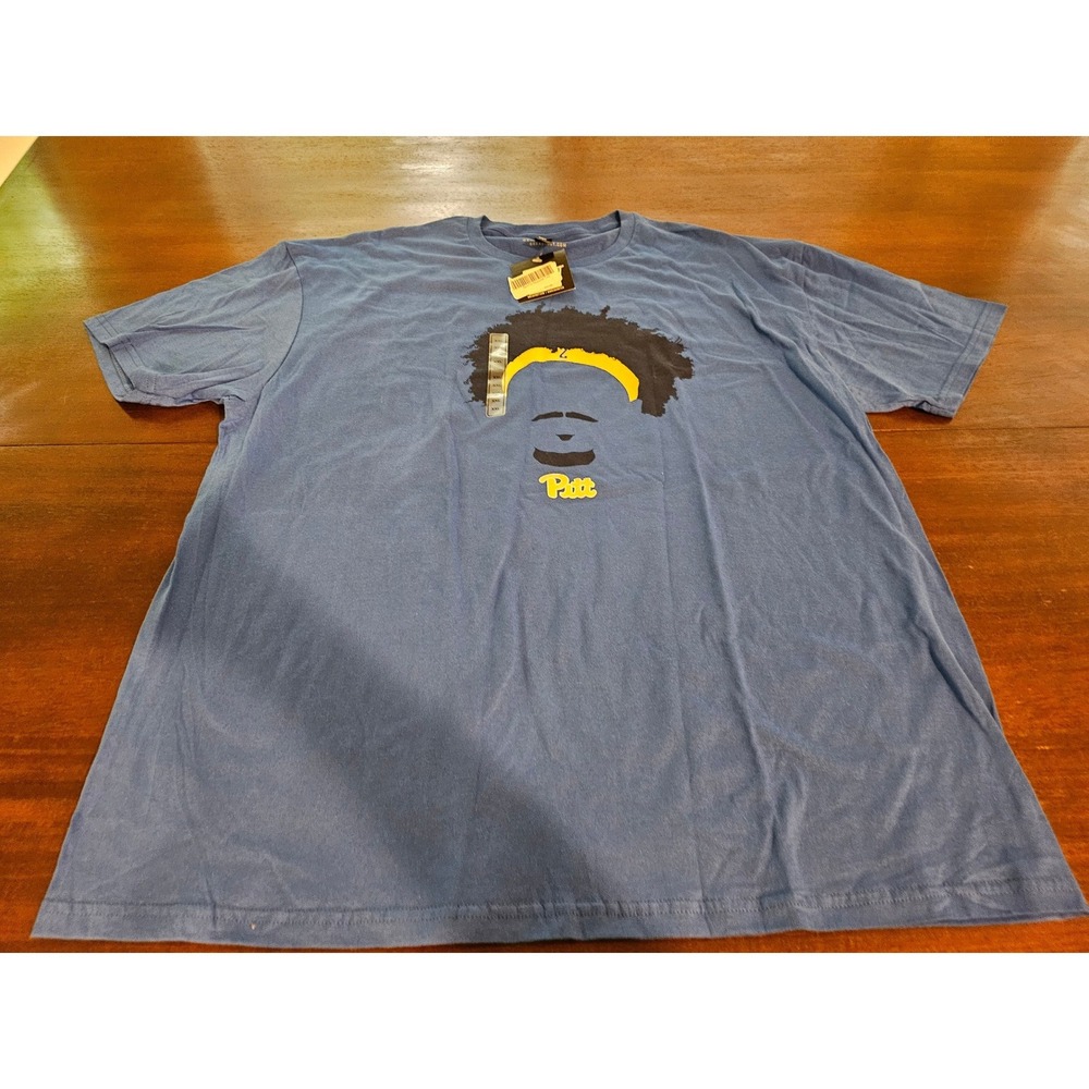 BreakingT Graphic T-Shirt Mens 2XL Blue Pitt Panthers Blake Hinson Hair NWT
